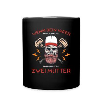 Bart Bartträger Vollbart Schnauzer Männer Geschenk - Tasse einfarbig - Schwarz - Vorne