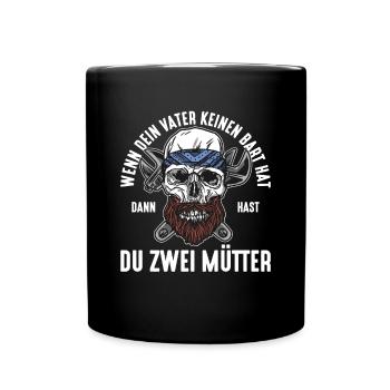 Bart Bartträger Vollbart Schnauzer Männer Geschenk - Tasse einfarbig - Schwarz - Vorne