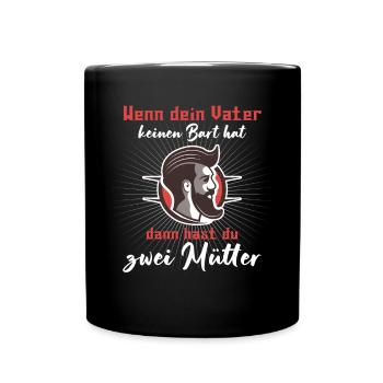 Bart Bartträger Vollbart Schnauzer Männer Geschenk - Tasse einfarbig - Schwarz - Vorne