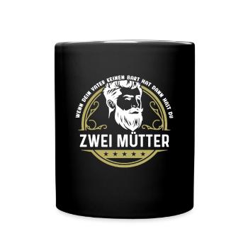 Bart Bartträger Vollbart Schnauzer Männer Geschenk - Tasse einfarbig - Schwarz - Vorne