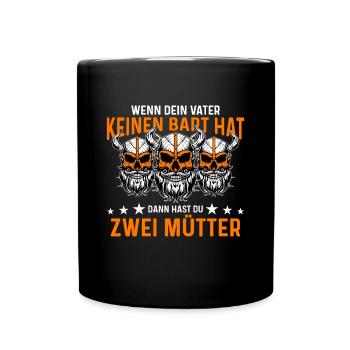 Bart Bartträger Vollbart Schnauzer Männer Geschenk - Tasse einfarbig - Schwarz - Vorne