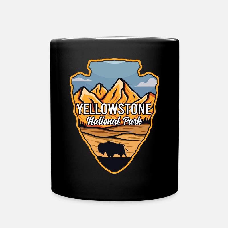 Yellowstone US Nationalpark Arrowhead Buffalo - Tasse einfarbig - Schwarz