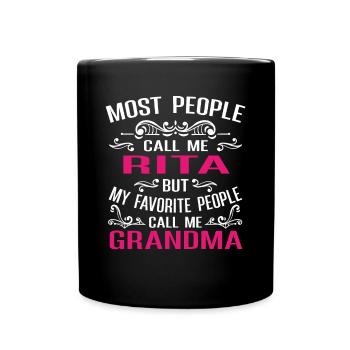 Rita Name Funny Personalized Grandma - Full Colour Mug - black - Front