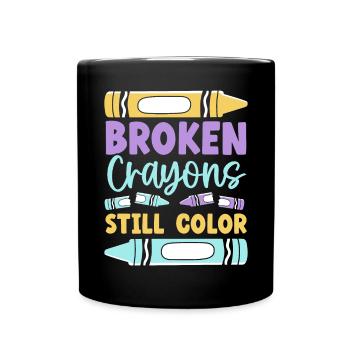 Les crayons cassés ont toujours une couleur Santé mentale - Mug uni - noir - Devant
