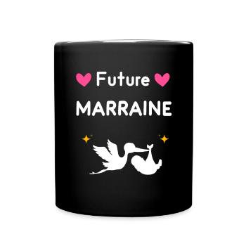 cadeau annonce grossesse Marraine Future marraine - Mug uni - noir - Devant