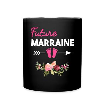 annonce grossesse pour Future marraine - Mug uni - noir - Devant