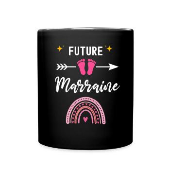 Future marraine cadeau naissance - Mug uni - noir - Devant