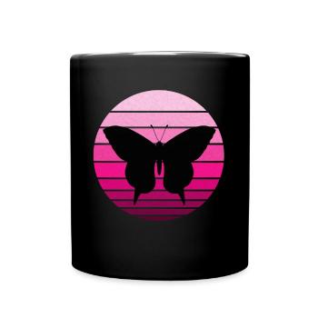 Shirt with Retro Vintage Butterfly Summer - Full Colour Mug - black - Front