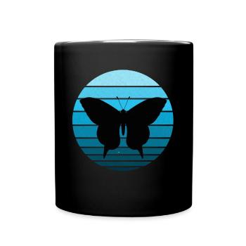 Shirt with Retro Vintage Butterfly Summer - Full Colour Mug - black - Front