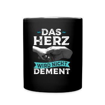 Das Herz Wird Nicht Dement Pfleger Altenpfleger - Tasse einfarbig - Schwarz - Vorne