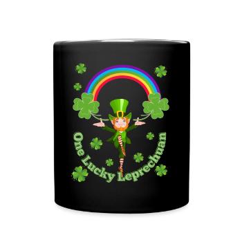 Un Leprechuan chanceux - Mug uni - noir - Devant