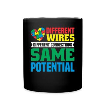autism awareness different wires same potential - Tasse einfarbig - Schwarz - Vorne