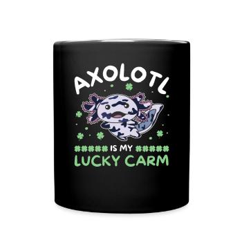Axolotl est ma voiture chanceuse Kleeblatt St Patricks Day - Mug uni - noir - Devant