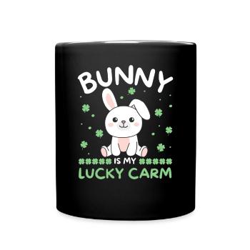 Hase is my lucky carm Kleeblatt St Patricks Day - Full Colour Mug - black - Front