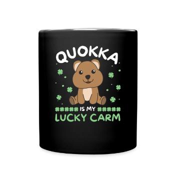 Quokka is my lucky carm Shamrock St Patricks Day - Full Colour Mug - black - Front
