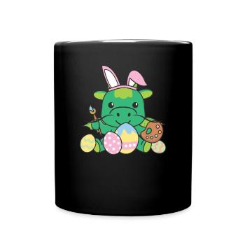 Joyeuses Pâques Sweet Dragon Pâques avec des œufs de Pâques - Mug uni - noir - Devant