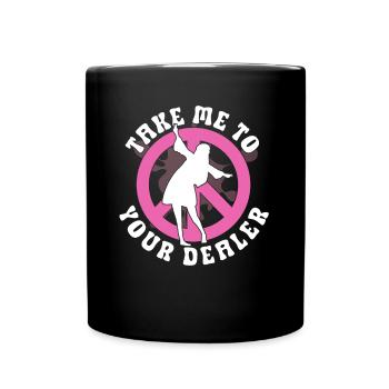 Hippie Peace Sign Peace Flowers Flower Child - Full Colour Mug - black - Front