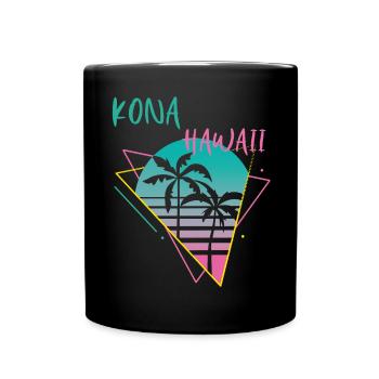 Kona Hawaii Palms Rétro Ocean Surfing - Mug uni - noir - Devant