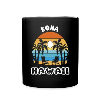 Kona Family Vacation Hawaii Vacation Ocean Palms - Full Colour Mug - black - Front