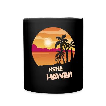 Hawaii Kona Vacances Palm Ocean Surf - Mug uni - noir - Devant