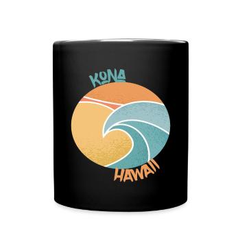 Kona Surfing Palms Hawaii Holiday Ocean - Mug uni - noir - Devant