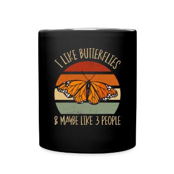Monarque papillon monarque américain papillon monarque - Mug uni - noir - Devant