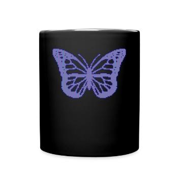 Cassette Futurisme Papillon Rétro Futurisme - Mug uni - noir - Devant