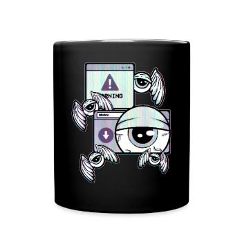 Cassette Futurism Weirdcore Eyeball Retro Futurism - Full Colour Mug - black - Front