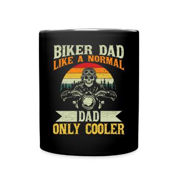Motorrad Papa Biker - Tasse einfarbig - Schwarz - Vorne