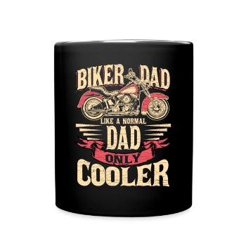 Motorradfahrer Biker Papa Motorrad - Tasse einfarbig - Schwarz - Vorne