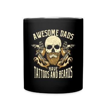 Tätowierer Papa Tattoos - Tasse einfarbig - Schwarz - Vorne