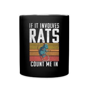 Rattenbesitzer Geschenk Ratten Liebhaber - Tasse einfarbig - Schwarz - Vorne