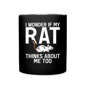 Rattenbesitzer Geschenk Ratten Liebhaber - Tasse einfarbig - Schwarz - Vorne