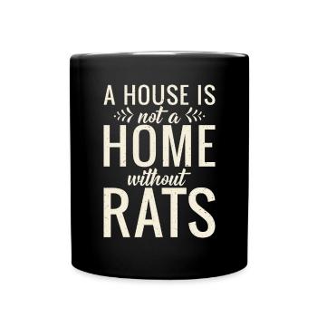 Rattenbesitzer Geschenk Ratten Liebhaber - Tasse einfarbig - Schwarz - Vorne