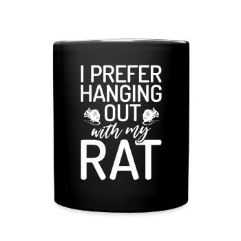Rattenbesitzer Geschenk Ratten Liebhaber - Tasse einfarbig - Schwarz - Vorne