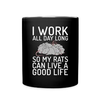 Rattenbesitzer Geschenk Ratten Liebhaber - Tasse einfarbig - Schwarz - Vorne