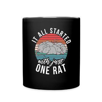 Rattenbesitzer Geschenk Ratten Liebhaber - Tasse einfarbig - Schwarz - Vorne