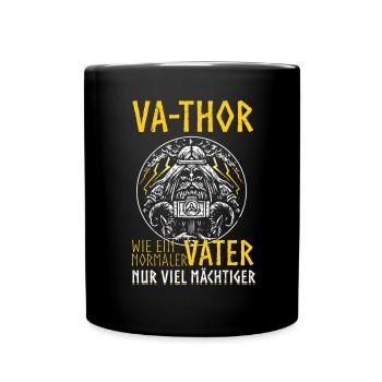 Herren Vathor - Vatertag Vatertagsgeschenk Viking - Tasse einfarbig - Schwarz - Vorne