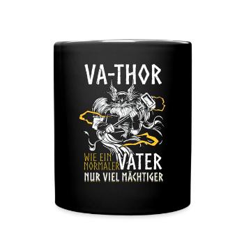 Herren Vathor - Vatertag Vatertagsgeschenk Viking - Tasse einfarbig - Schwarz - Vorne