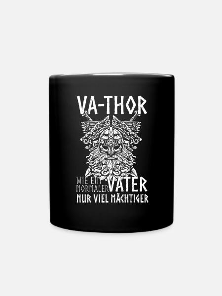 Herren Vathor - Vatertag Vatertagsgeschenk Viking - Tasse einfarbig - Schwarz
