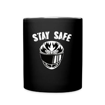 Motorrad Motorradhelm Stay Safe - Tasse einfarbig - Schwarz - Vorne