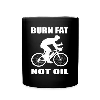Rennrad Rennradfahrer Burn Fat Not Oil - Tasse einfarbig - Schwarz - Vorne