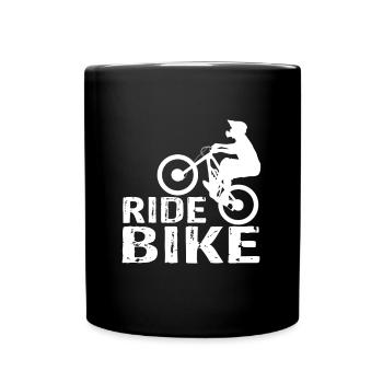 Downhill Mountain Bike Ride Bike - Full Colour Mug - black - Front