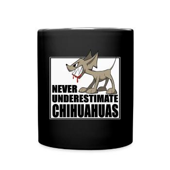 chemise et autocollants amusants pour chien, Chihuahua - Mug uni - noir - Devant