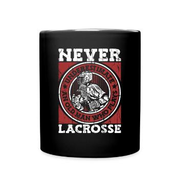 Never Underestimate An Old Man Who Plays Lacrosse - Full Colour Mug - black - Front