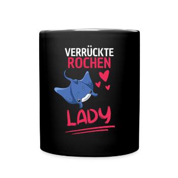 Rochen Lady Frauen Ozean Tier Geschenk Mantarochen - Tasse einfarbig - Schwarz - Vorne