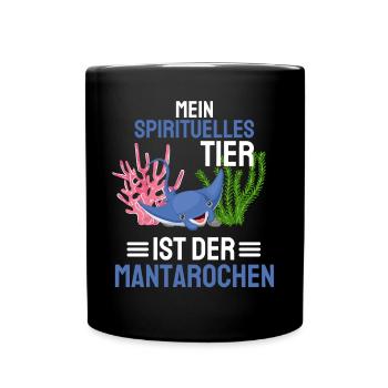 Mantarochen Tier Lustiges Geschenk Stachelrochen - Tasse einfarbig - Schwarz - Vorne
