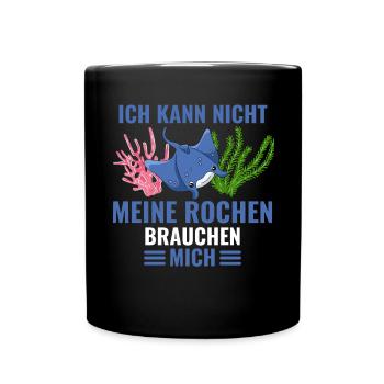 Meerestier Ozean Tier Geschenk Lustiges Rochen - Tasse einfarbig - Schwarz - Vorne