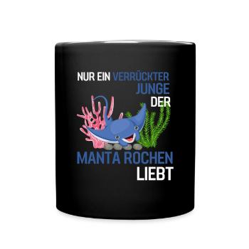 Meerestier Ozean Tier Jungen Geschenk Mantarochen - Tasse einfarbig - Schwarz - Vorne