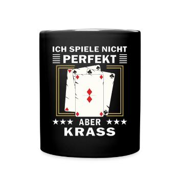ICH SPIELE NICHT PERFEKT ABER KRASS - Tasse einfarbig - Schwarz - Vorne